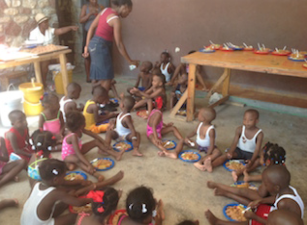 Sopudep children celebrate Haitian Flag Day